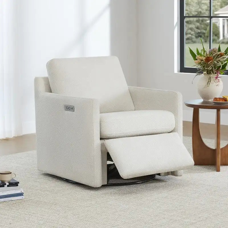 Power Swivel Recliner Accent Chair Wall Hugger with USB & Type-C Ports