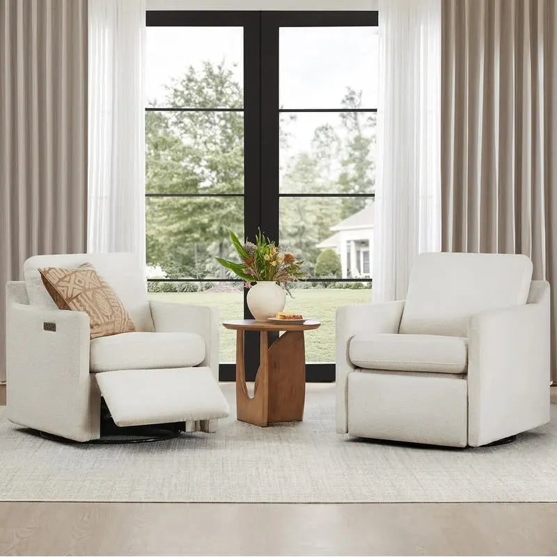 Power Swivel Recliner Accent Chair Wall Hugger with USB & Type-C Ports