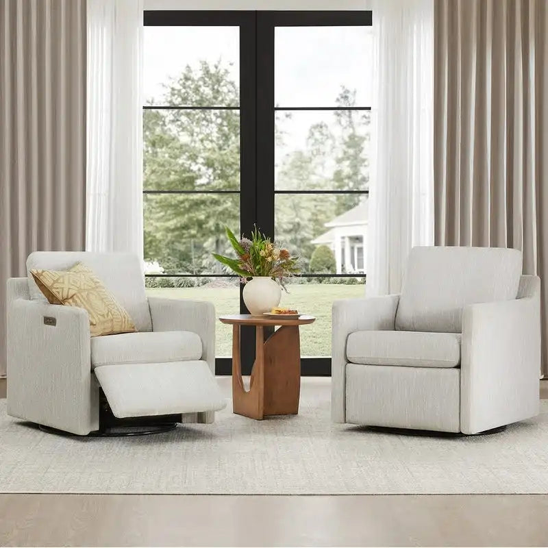 Power Swivel Recliner Accent Chair Wall Hugger with USB & Type-C Ports