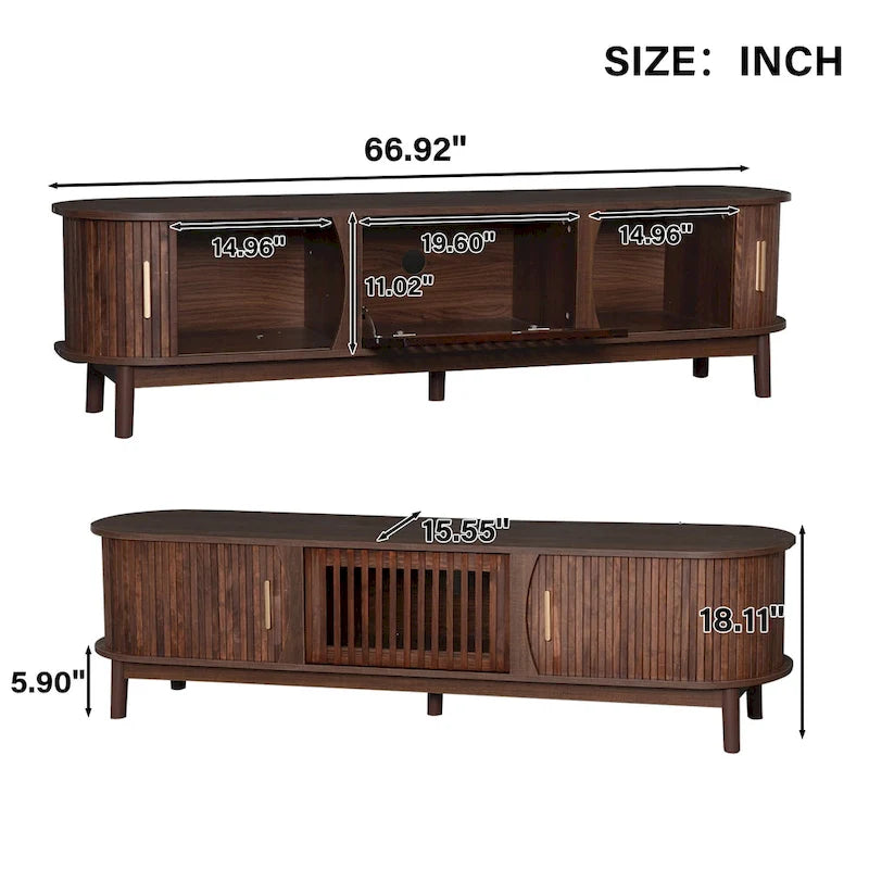 Farmhouse TV Stand for 75 TVs, Entertainment Center Wood TV Console Table