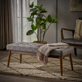 Tufted Fabric Ottoman Bench