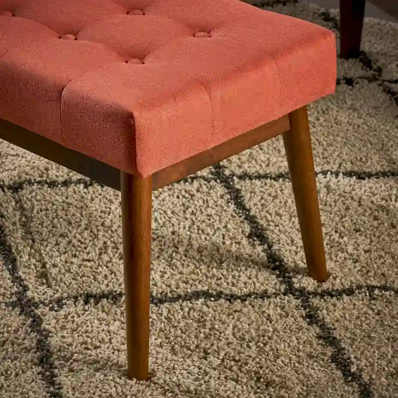 Tufted Fabric Ottoman Bench
