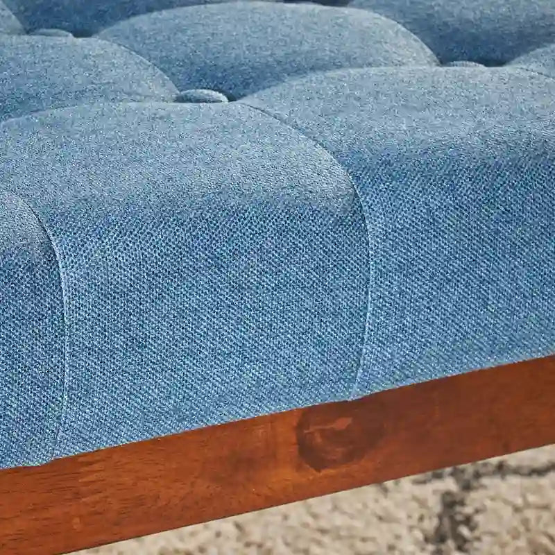 Tufted Fabric Ottoman Bench