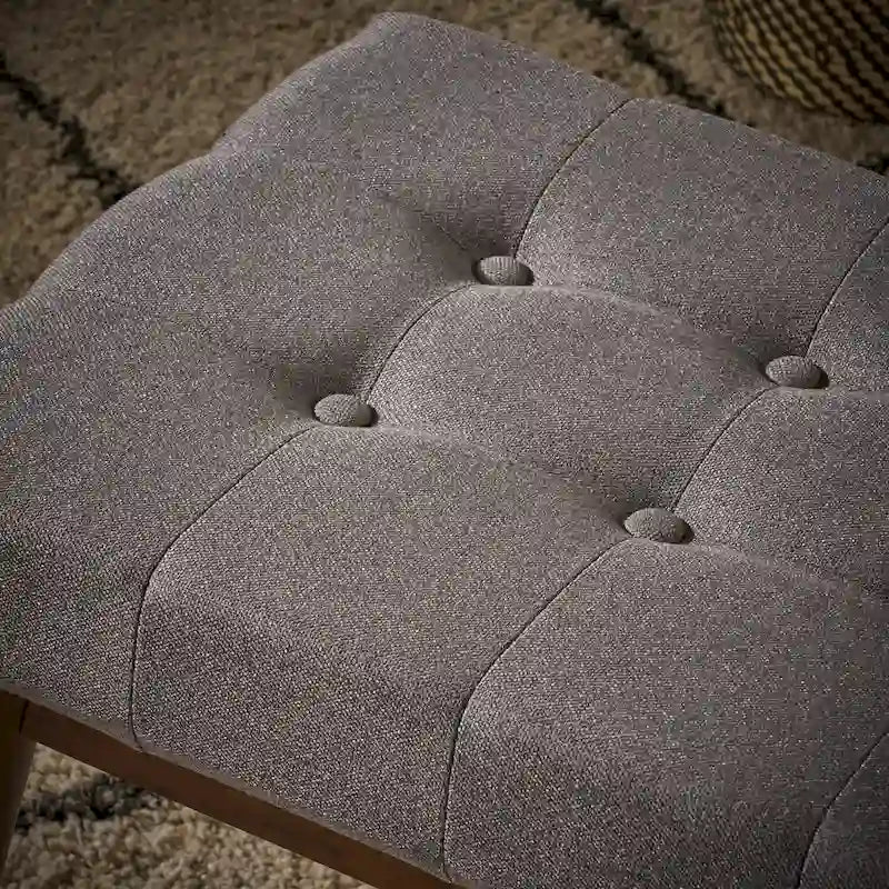 Tufted Fabric Ottoman Bench