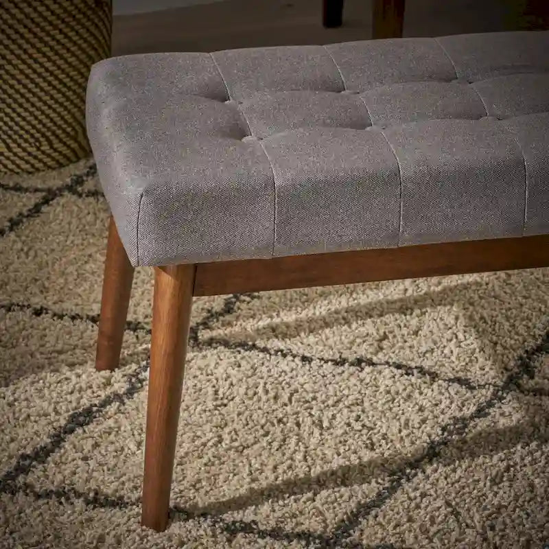 Tufted Fabric Ottoman Bench