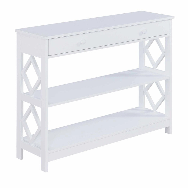Diamond 1 Drawer Console Table with Shelves