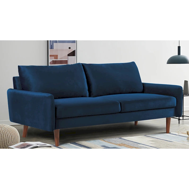 58W-Samtsofa mit spitz zulaufenden Beinen - moderner europäischer Stil