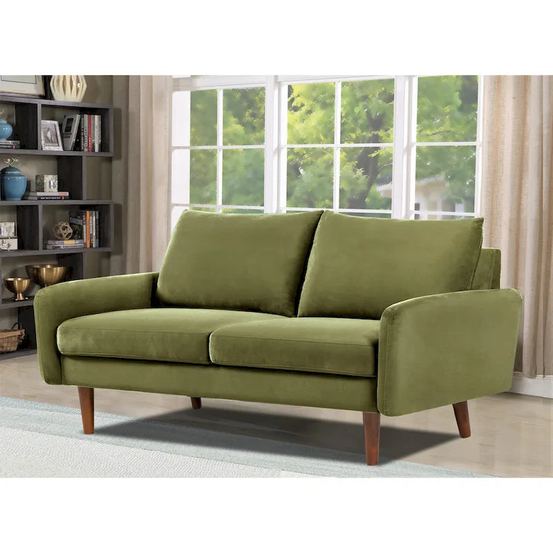 58W-Samtsofa mit spitz zulaufenden Beinen - moderner europäischer Stil