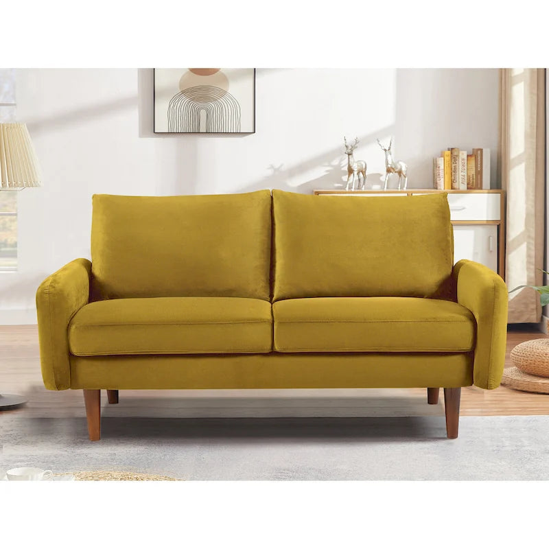 58W-Samtsofa mit spitz zulaufenden Beinen - moderner europäischer Stil