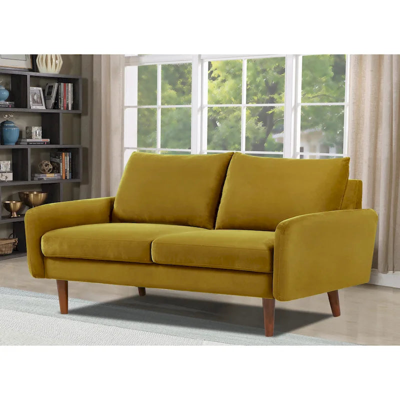 58W-Samtsofa mit spitz zulaufenden Beinen - moderner europäischer Stil
