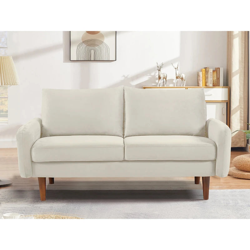 58W-Samtsofa mit spitz zulaufenden Beinen - moderner europäischer Stil