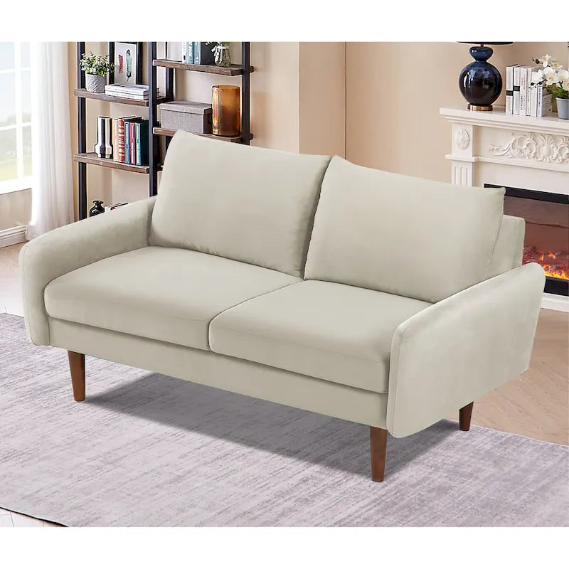 58W-Samtsofa mit spitz zulaufenden Beinen - moderner europäischer Stil