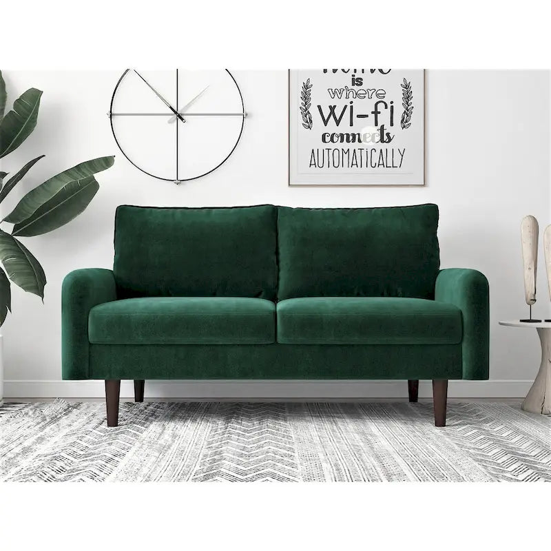 58W-Samtsofa mit spitz zulaufenden Beinen - moderner europäischer Stil
