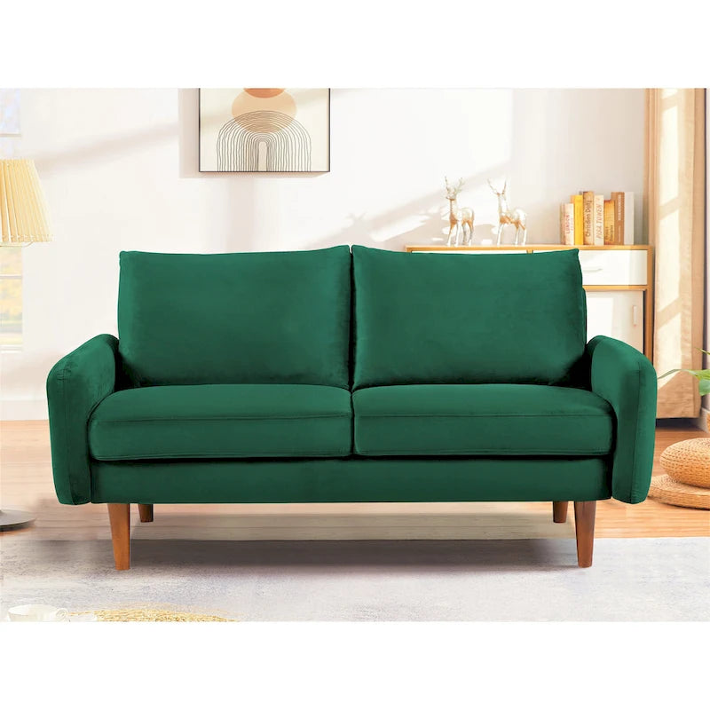 58W-Samtsofa mit spitz zulaufenden Beinen - moderner europäischer Stil