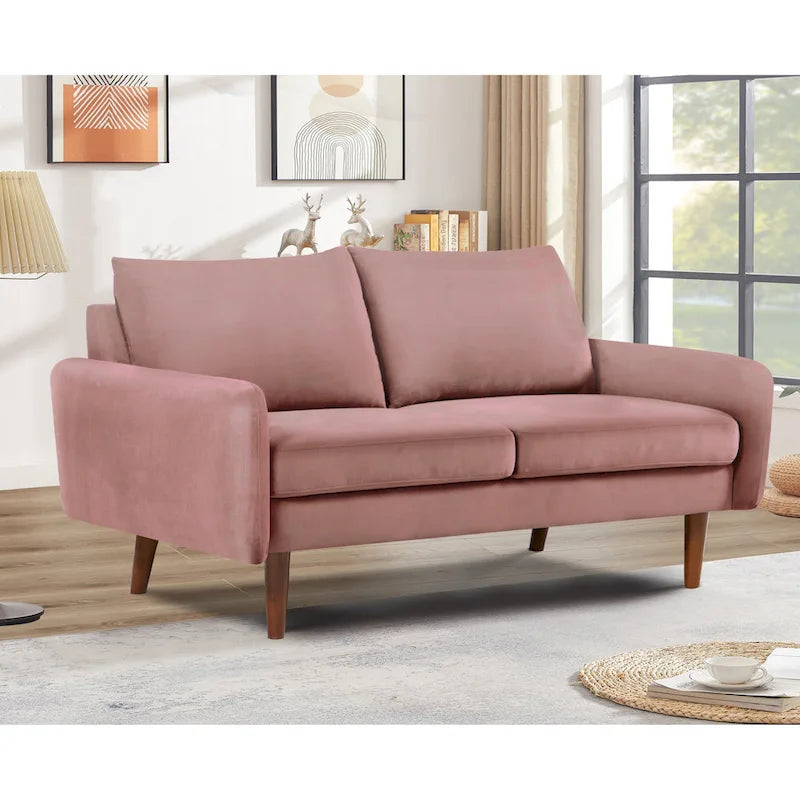 58W-Samtsofa mit spitz zulaufenden Beinen - moderner europäischer Stil