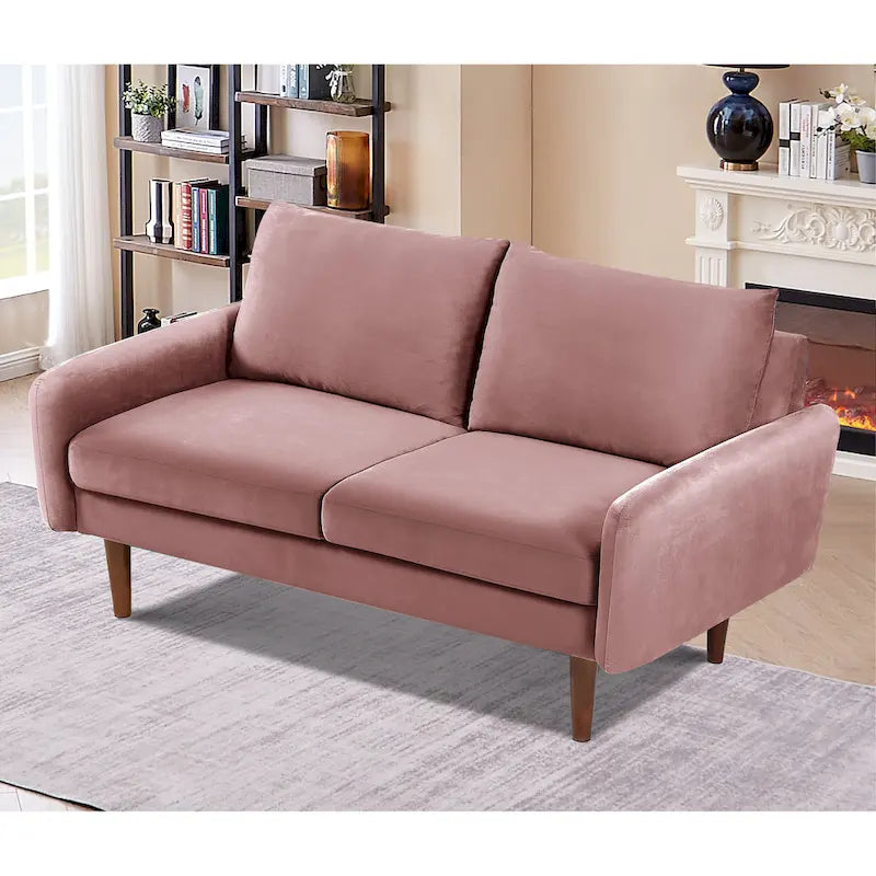 58W-Samtsofa mit spitz zulaufenden Beinen - moderner europäischer Stil