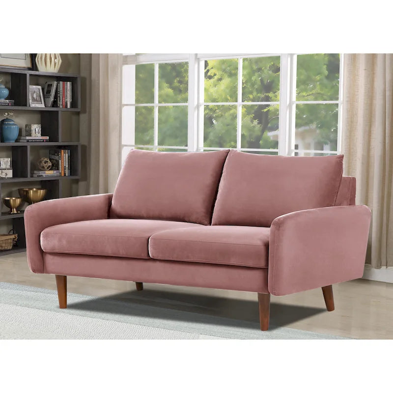58W-Samtsofa mit spitz zulaufenden Beinen - moderner europäischer Stil