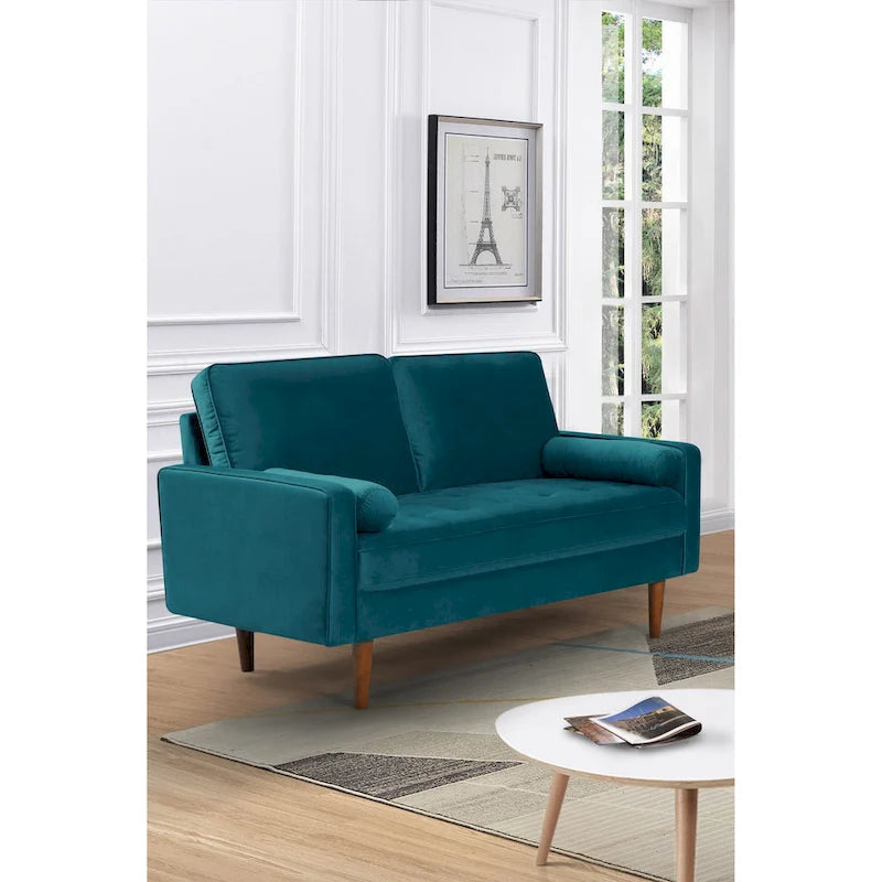 58W-Samtsofa mit spitz zulaufenden Beinen - moderner europäischer Stil