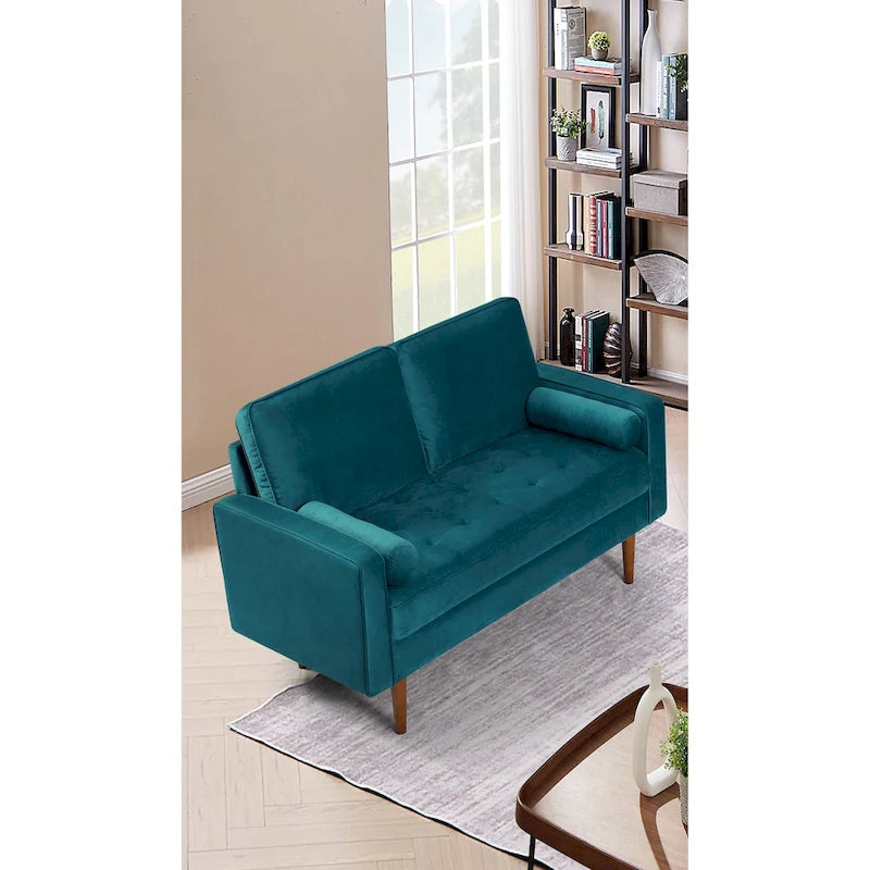 58W-Samtsofa mit spitz zulaufenden Beinen - moderner europäischer Stil