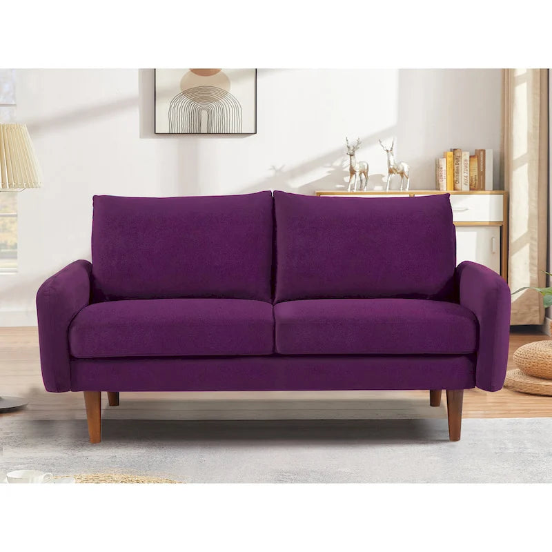 58W-Samtsofa mit spitz zulaufenden Beinen - moderner europäischer Stil