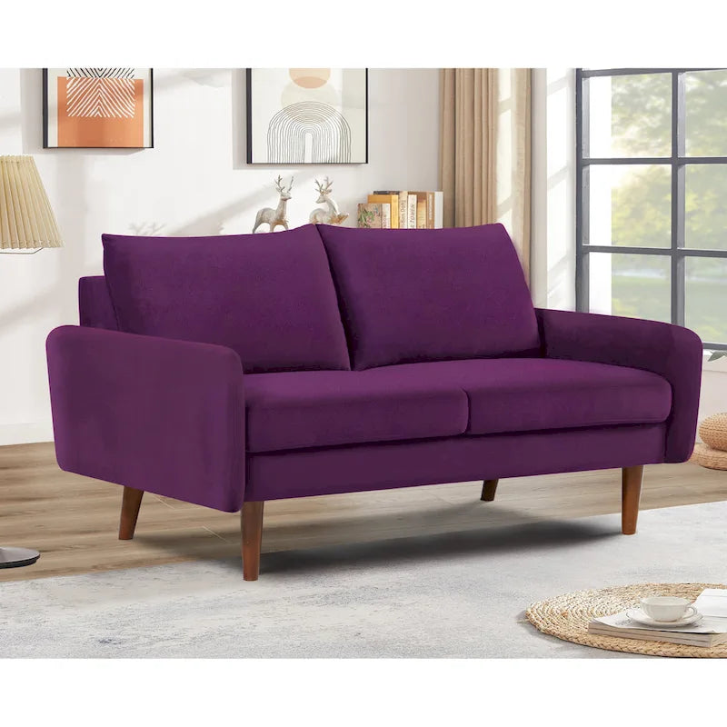 58W-Samtsofa mit spitz zulaufenden Beinen - moderner europäischer Stil