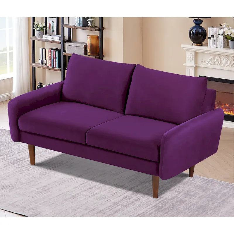 58W-Samtsofa mit spitz zulaufenden Beinen - moderner europäischer Stil