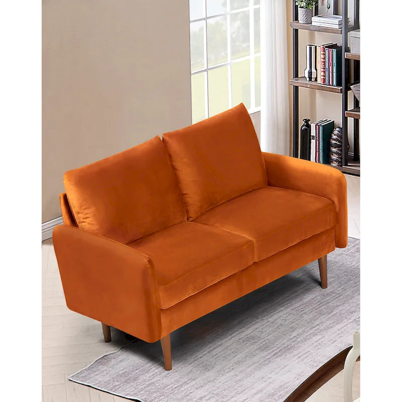 58W-Samtsofa mit spitz zulaufenden Beinen - moderner europäischer Stil