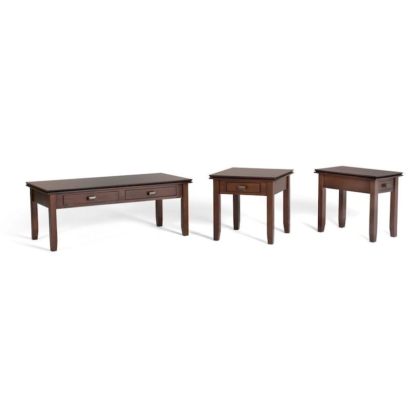 Solid Wood 21-inch Square Transitional End Side Table with Drawer