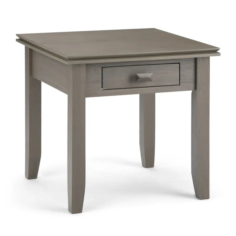 Solid Wood 21-inch Square Transitional End Side Table with Drawer