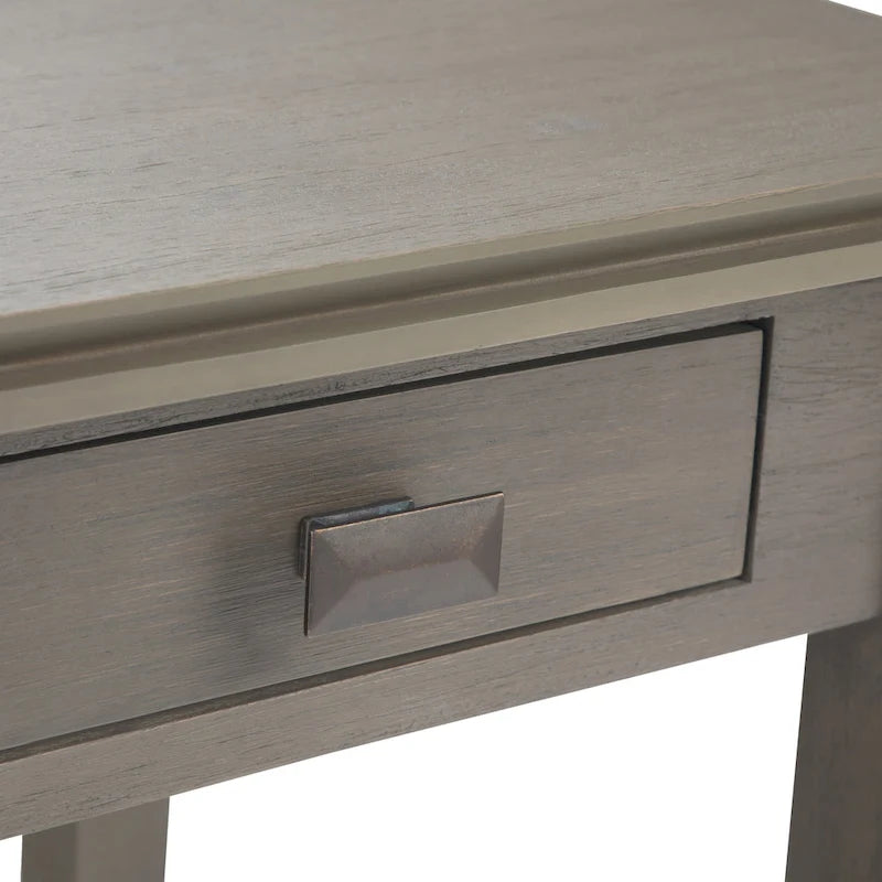 Solid Wood 21-inch Square Transitional End Side Table with Drawer