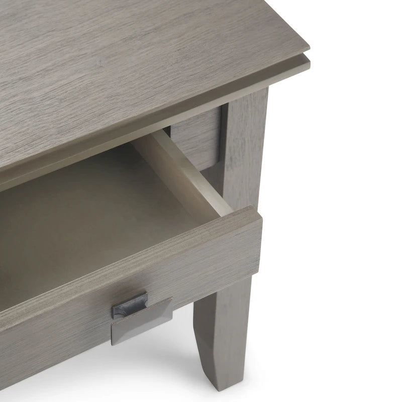 Solid Wood 21-inch Square Transitional End Side Table with Drawer