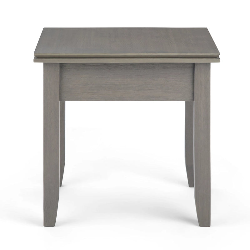 Solid Wood 21-inch Square Transitional End Side Table with Drawer