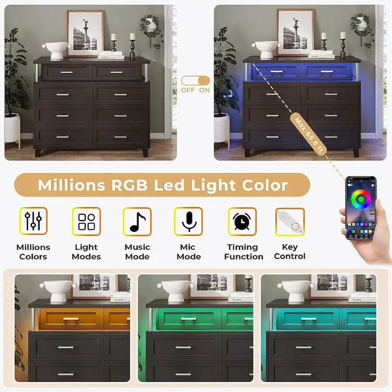 Dresser for Bedroom with 8 Drawer Dresser, Chests of Drawers
