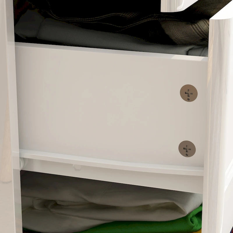 31.5 High Gloss Chest With Light Chest w/5 Drawers&Spacious Tabletop