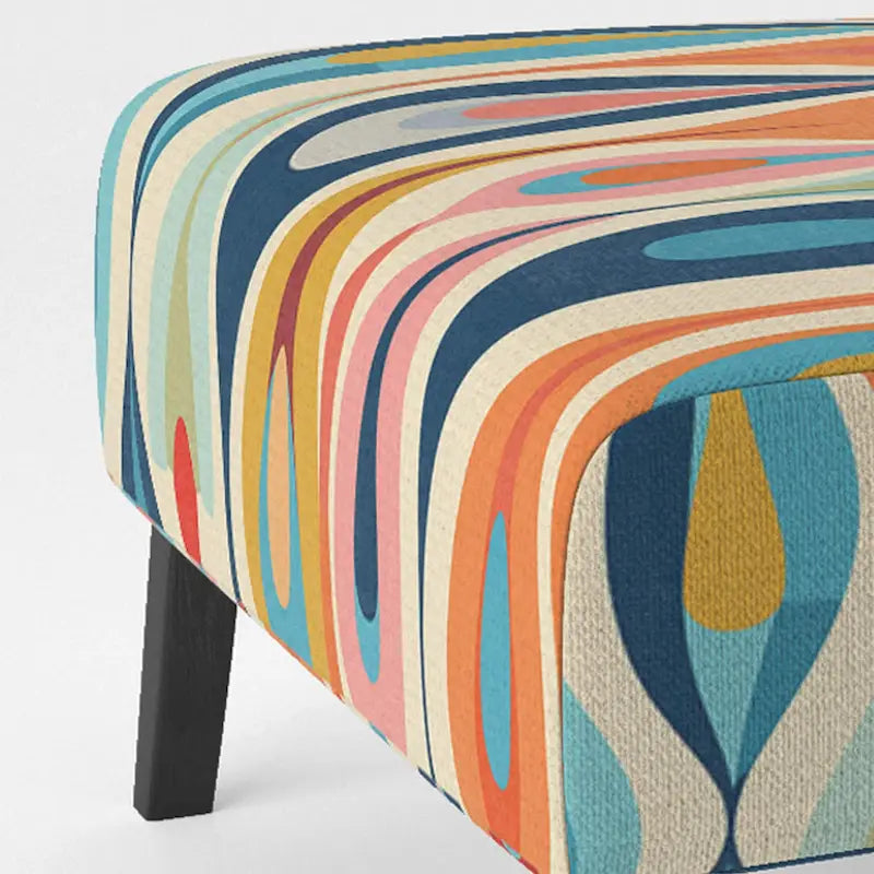 Retro Abstract Upholstered Modern Geometric Accent Chair - Multi-Color