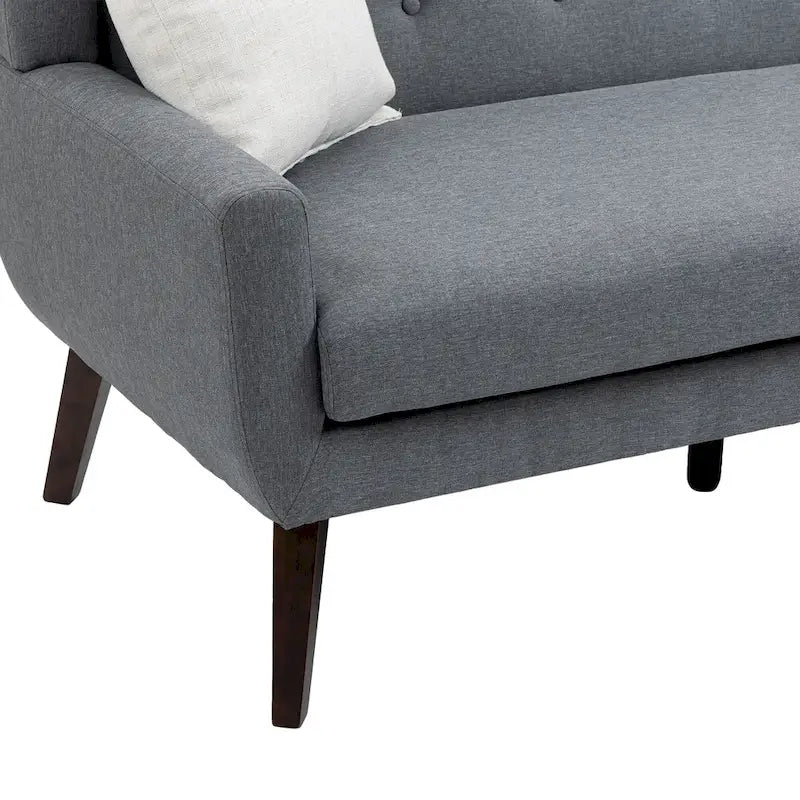 Modernes, leinenbezogenes Zweisitzersofa mit Knopfheftung