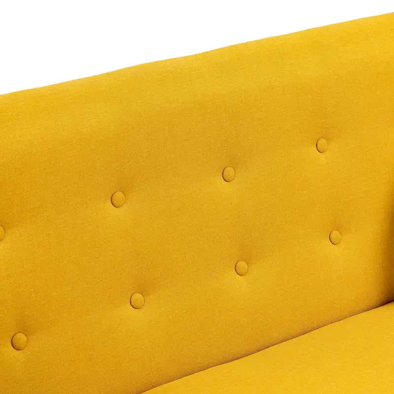 Modernes, leinenbezogenes Zweisitzersofa mit Knopfheftung