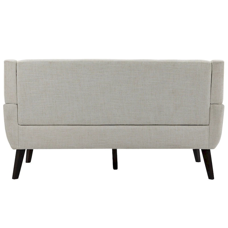 Modernes, leinenbezogenes Zweisitzersofa mit Knopfheftung
