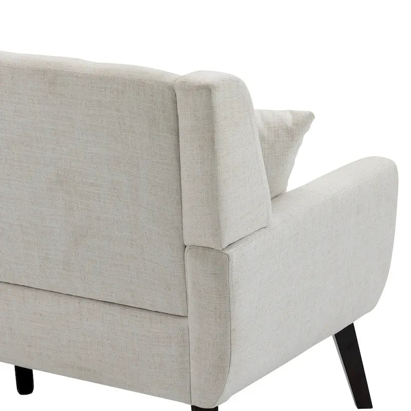 Modernes, leinenbezogenes Zweisitzersofa mit Knopfheftung