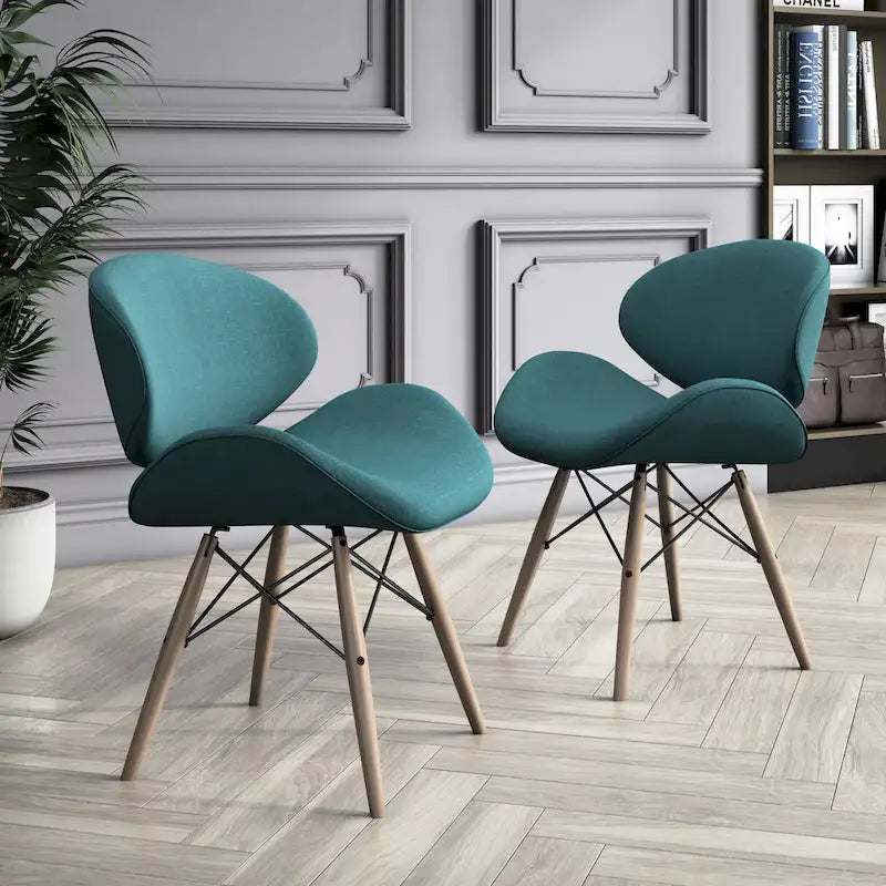 Fauteuil d’appoint de style mi-siècle en similicuir noir avec pieds en bois évasés
