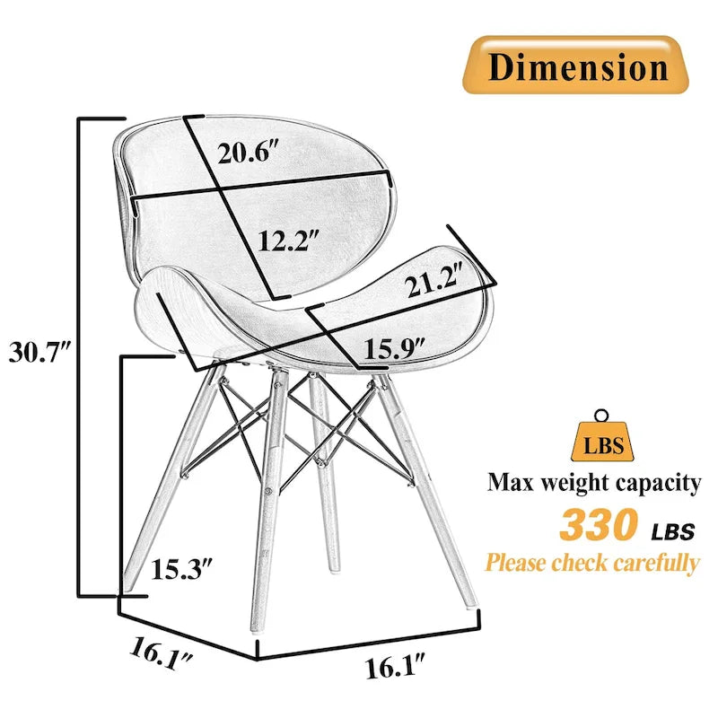 Fauteuil d’appoint de style mi-siècle en similicuir noir avec pieds en bois évasés