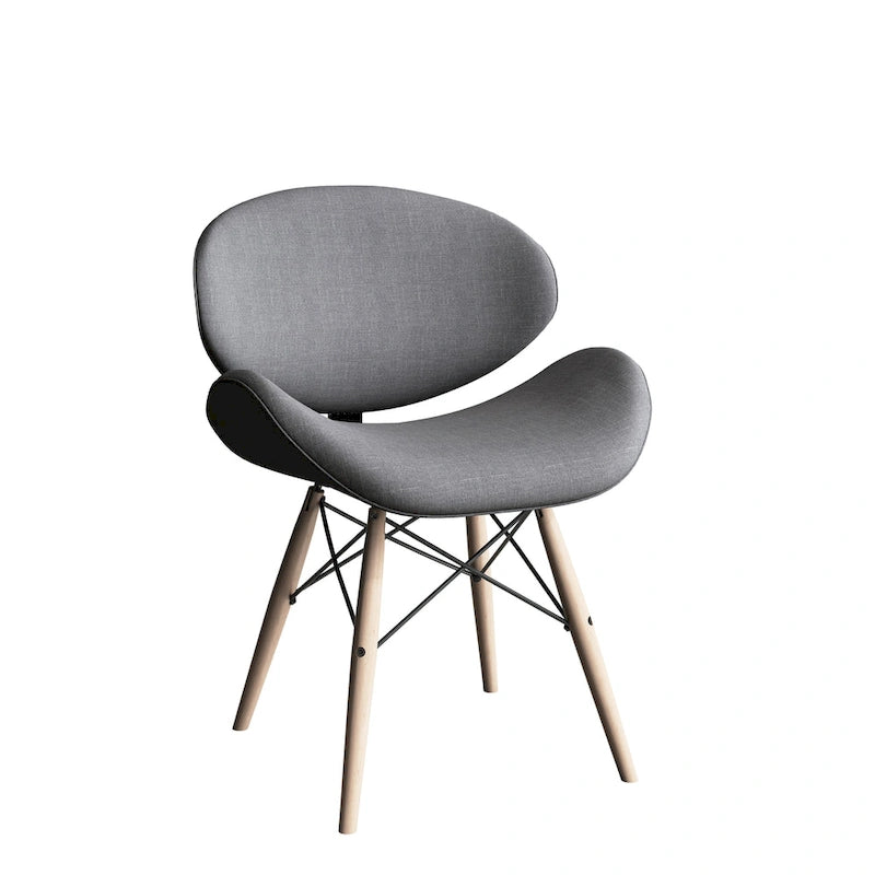 Fauteuil d’appoint de style mi-siècle en similicuir noir avec pieds en bois évasés