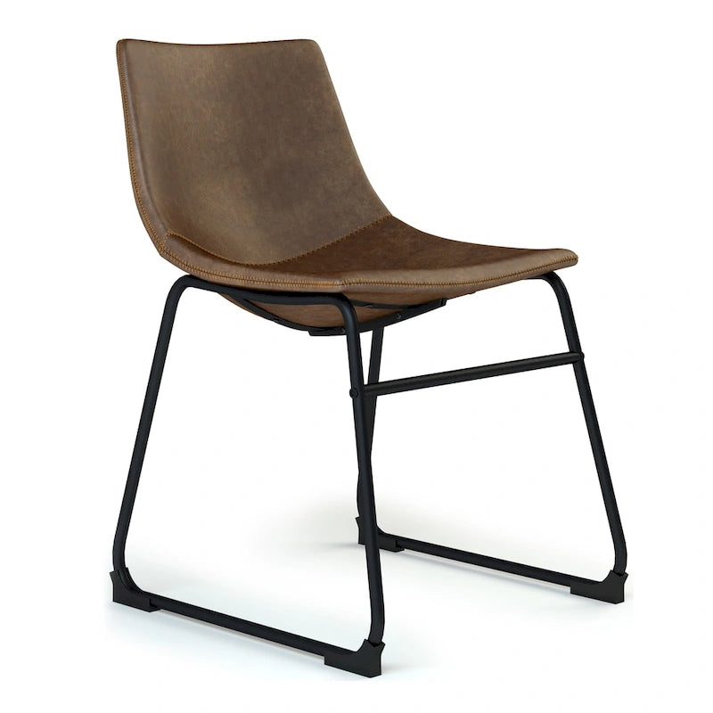 Faux Leather Armless Dining Chair