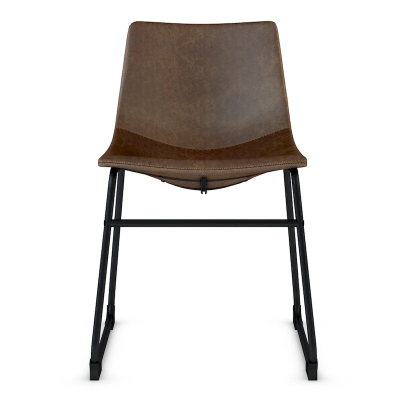 Faux Leather Armless Dining Chair