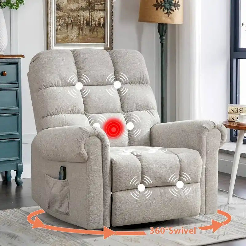Oversized Rocker Manual Overstuffed Swivel Recliners for Big Man