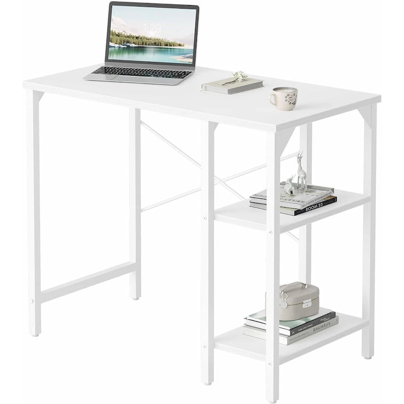 35-Zoll-Computer-Schreibtisch fürs Homeoffice mit Ablagefächern und Schreibfläche