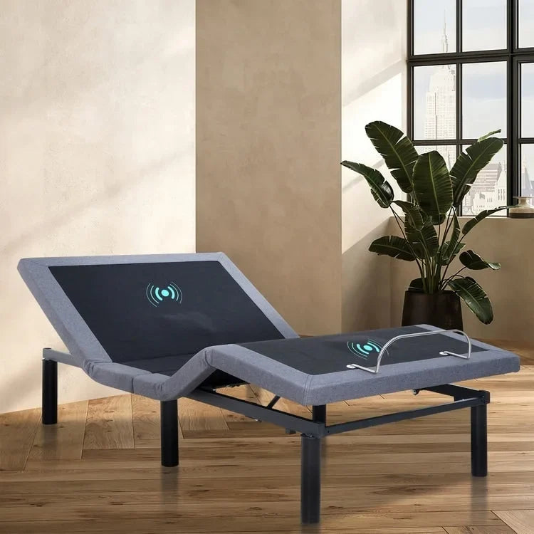 Adjustable Bed Base Frame with Zero-Gravity Positioning, Massage Options and Independent head and Foot Incline Adjustments