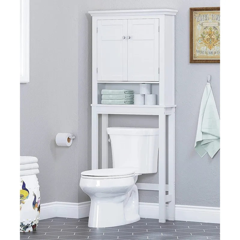 Over-The-Toilet Bathroom Shelf Storage Cabinet Organizer with Drawer