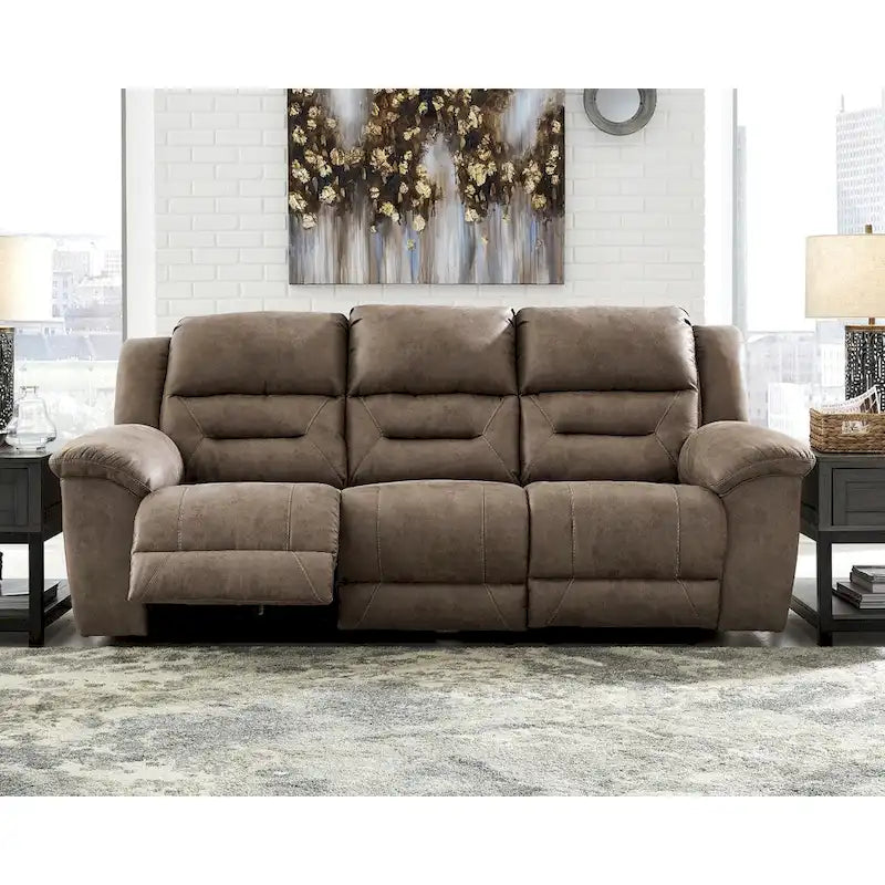 Stoneland Contemporary Reclining Power Sofa Fossil