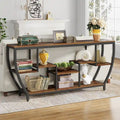 70.9 Inch Extra Long Industrial Console Table with 7 Shelves Behind Sofa